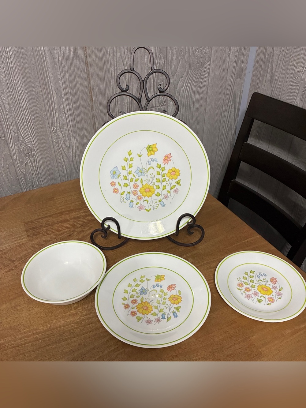 Corelle Meadow Floral Dinnerware Set - White with Yellow & Green Accents